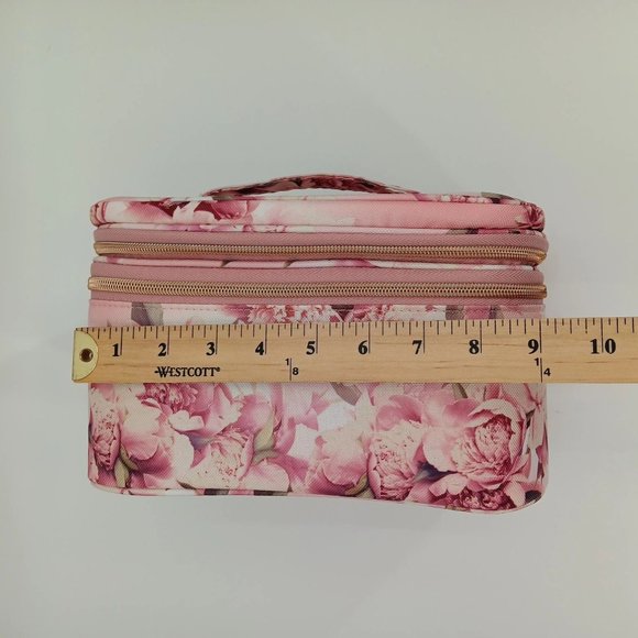 CONAIR SOPHIA JOY PINK FLORAL PRINT TRAIN CASE, MAKEUP BAG TRAVEL BAG FOR COSMET - Picture 13 of 16
